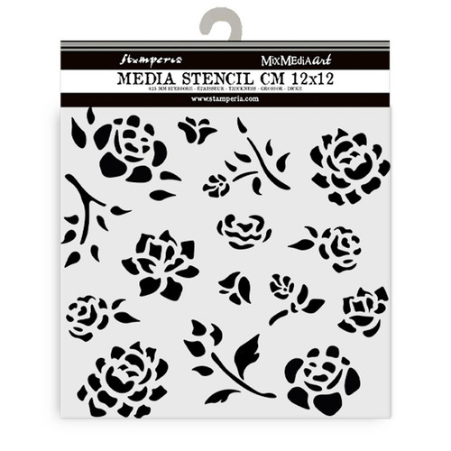 3 Pack - Stamperia Stencil 4.72"X 4.72"-Timeless Buds Pattern - 5A0031C1-1H2ZK - 5993110043768