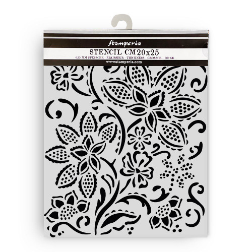 2 Pack - Stamperia Stencil 7.87"X9.84" -Timeless Batik Flowers - 5A0031C0-1H2ZG - 5993110043713