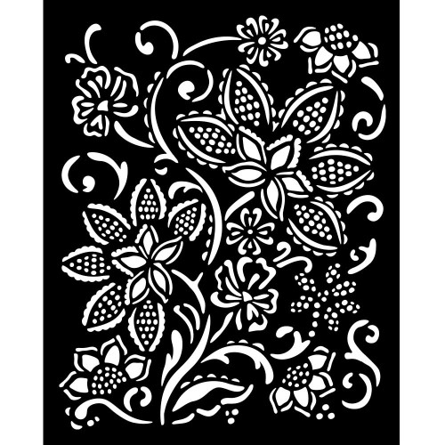 2 Pack - Stamperia Stencil 7.87"X9.84" -Timeless Batik Flowers - 5A0031C0-1H2ZG