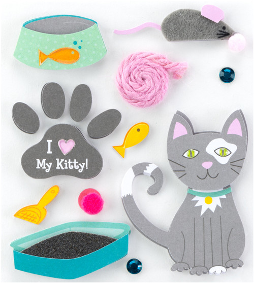 K & Co Dimensional Stickers-Kitty Love - K577459