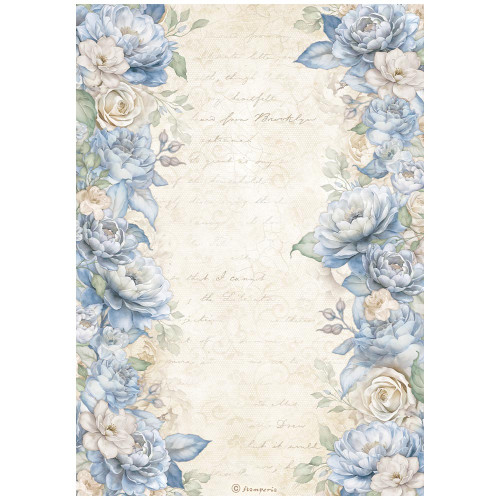 Stamperia Rice Paper Sheet A4-Timeless Floral Borders - 5A0031C5-1H30J - 5993110043577
