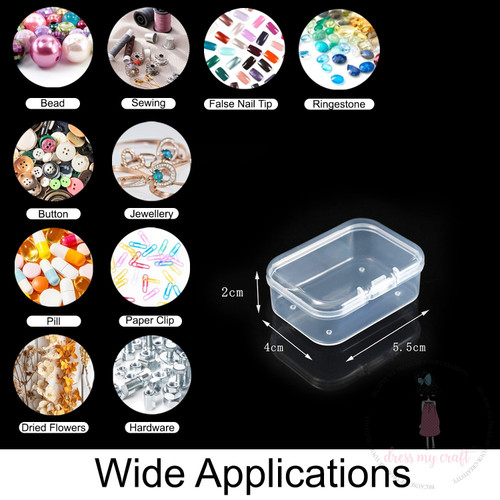 Dress My Craft Clear Storage Box-Rectangular, 5.5x4cm - 5A003093-1H1SQ Dress My Craft Clear Storage Box-Rectangular, 5.5x4cm - 5A003093-1H1SQ