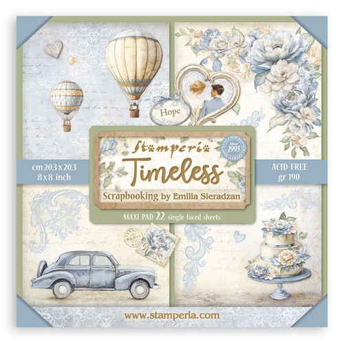 Stamperia Single-Sided Paper Pad 8"X8" 22/Pkg-Timeless - 5A0031CP-1H2ZY - 5993110043508