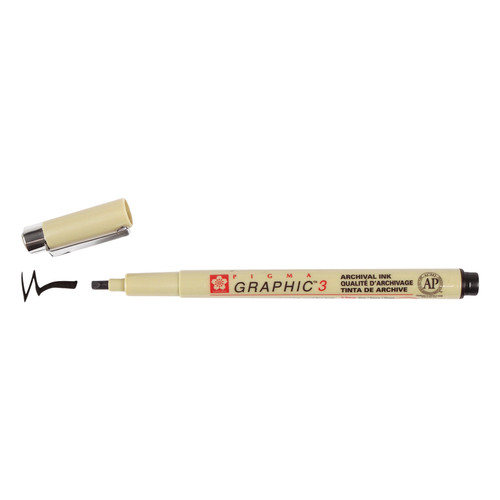 12 Pack - Pigma Graphic Pens 3mm 3/Pkg-Black - 5A002Z7S-1H0PS
