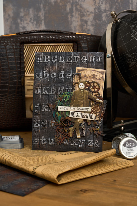 Sizzix 3D Texture Fades Embossing Folder A5 by Tim Holtz-Typewriter - 5A002MVP-1GPB6