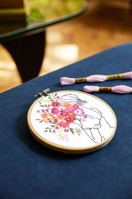 DMC Designer Collection Embroidery Kit-Floral Embrace - 5A003258-1H3TC DMC Designer Collection Embroidery Kit-Floral Embrace - 5A003258-1H3TC