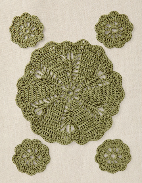 DMC Intermediate Crochet Kit-Inhale Mat & Coaters - 5A00325C-1H3TD DMC Intermediate Crochet Kit-Inhale Mat & Coaters - 5A00325C-1H3TD