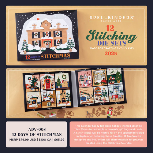Spellbinders 12 Days of Stitchmas-12 Stitching Dies 5A003256-1H3VD - 810176104262
