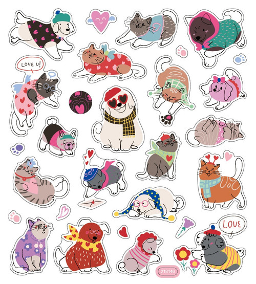 6 Pack - Sticker King Stickers-Dog & Cats - SK129MC-1H3VV - 679924457018
