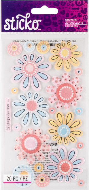 6 Pack - Sticko Vellum Stickers-Crazy Daisies - SPVM38 - 015586555646