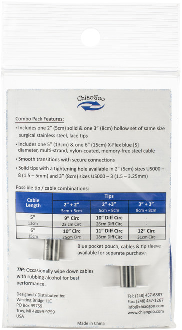 ChiaoGoo TWIST Short Combo Set 2" & 3"-Size 5/3.75mm - 7123-5
