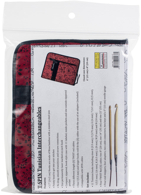 ChiaoGoo T-SPIN Interchangeable Tunisian Crochet Hook Set-Hooks From E4 Through N15 - 1500-C