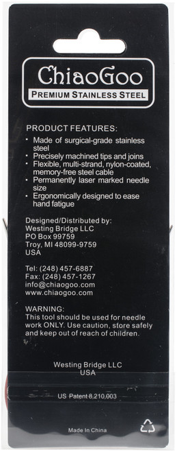 ChiaoGoo Red Lace Stainless Circular Knitting Needles 16"-Size 2.5/3mm - 7016-2-5 ChiaoGoo Red Lace Stainless Circular Knitting Needles 16"-Size 2.5/3mm - 7016-2-5