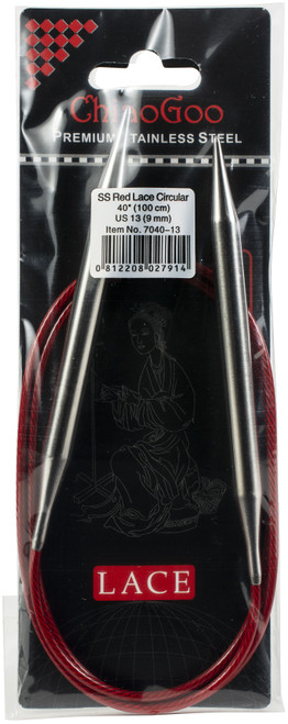ChiaoGoo Red Lace Stainless Circular Knitting Needles 40"-Size 13/9mm 7040-13 - 0812208027914