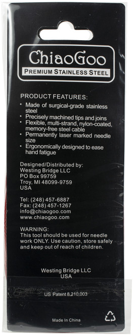 ChiaoGoo Red Lace Stainless Circular Knitting Needles 40"-Size 13/9mm - 7040-13