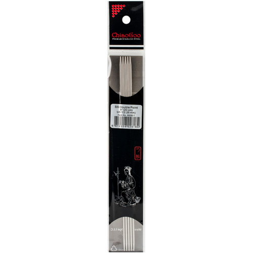 ChiaoGoo Double Point Stainless Knitting Needles 8" 5/Pkg-Size 1/2.25mm 6008-1 - 0812208026184