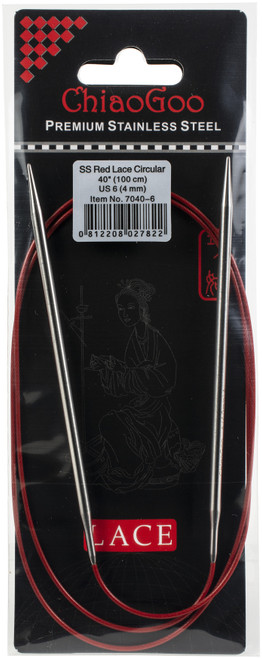 ChiaoGoo Red Lace Stainless Circular Knitting Needles 40"-Size 6/4mm - 7040-6 - 0812208027822