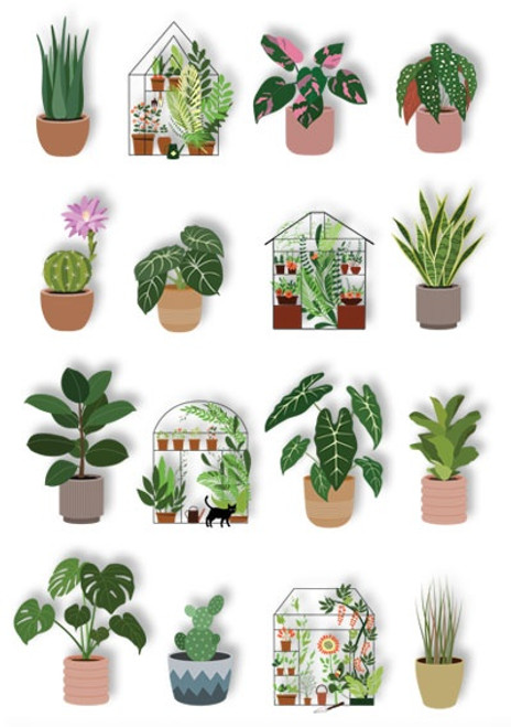 Paper House Pop Up Stickers-House Plants - 5A0031NR-1H36Q - 767636139763