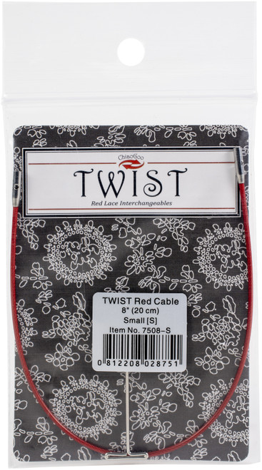 ChiaoGoo TWIST Red Lace Interchangeable Cables 8"-Small - 7508-S - 0812208028751 ChiaoGoo TWIST Red Lace Interchangeable Cables 8"-Small - 7508-S - 0812208028751