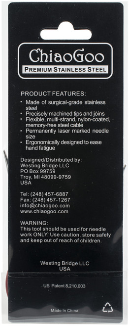 ChiaoGoo Red Lace Stainless Circular Knitting Needles 16"-Size 5/3.75mm - 7016-5 ChiaoGoo Red Lace Stainless Circular Knitting Needles 16"-Size 5/3.75mm - 7016-5