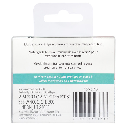 American Crafts Color Pour Resin Dyes .3oz 4/Pkg-Translucent - Metallic - CPRDYE2-59678