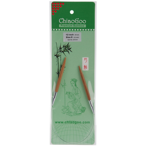 ChiaoGoo Bamboo Circular Knitting Needles 12"-Size 8/5mm 2012-8 - 0812208022599