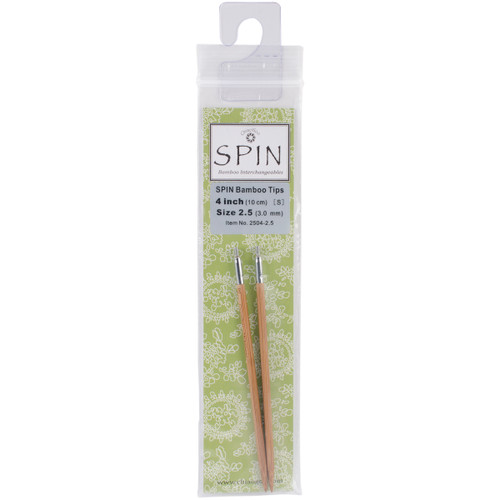 ChiaoGoo SPIN Bamboo Interchangeable Tips 4"-Size 2.5/3mm 2504-2-5 - 0812208023633