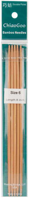 ChiaoGoo Double Point Dark Patina Knitting Needles 8" 5/Pkg-Size 6/4mm 1037-6 - 812208022124