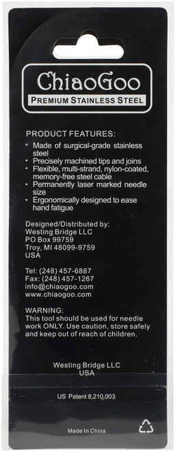 ChiaoGoo Red Circular Knitting Needles 9"-Size 2/2.75mm - 6009-2 ChiaoGoo Red Circular Knitting Needles 9"-Size 2/2.75mm - 6009-2