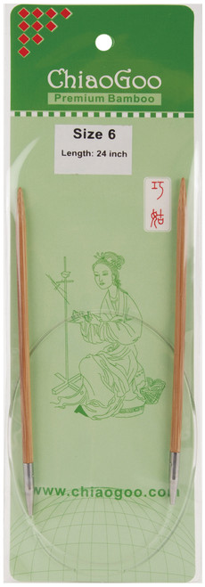 ChiaoGoo Bamboo Circular Knitting Needles 24"-Size 6/4mm - 2024-6 - 0812208022964