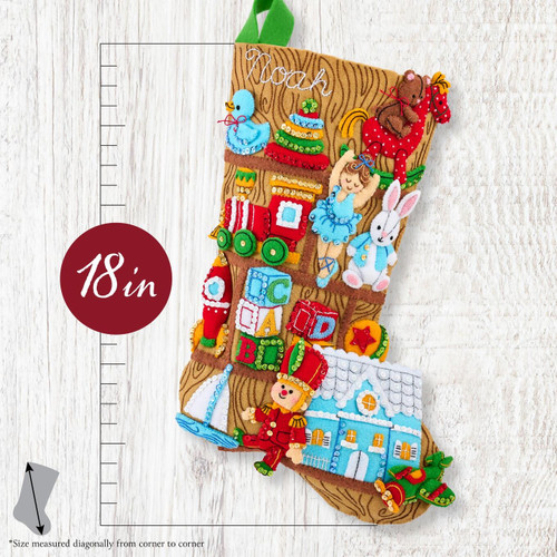 Bucilla Felt Stocking Applique Kit 18" Long-Toyland Treasures - 5A00326M-1H3VQ Bucilla Felt Stocking Applique Kit 18" Long-Toyland Treasures - 5A00326M-1H3VQ