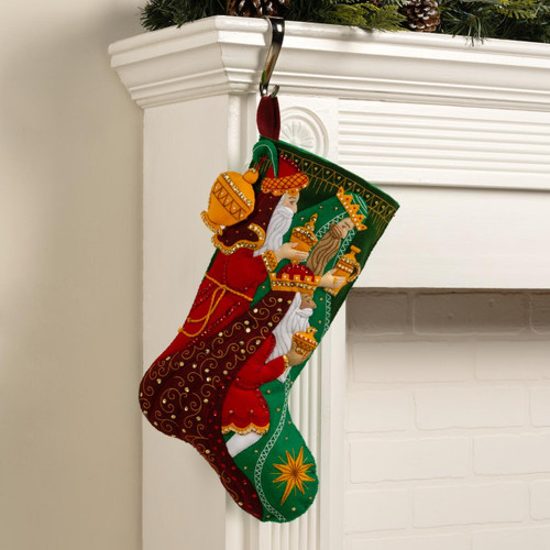 Bucilla Felt Stocking Applique Kit 18" Long-Treasure Of Kings - 5A00326P-1H3VR
