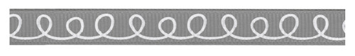 8 Pack - American Crafts Ribbon .375"X4'-Gray Swirly - 368751 - 718813687515