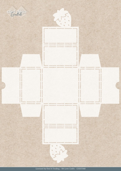 Find It Trading Card Deco Essentials Stencil-Sweet Box A4, Sweet Strawberries - 5A0032KM-1H492 - 8718715151314