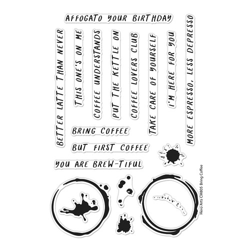 Hero Arts Clear Stamps 4"X6"-Bring Coffee - 5A0032L4-1H49N