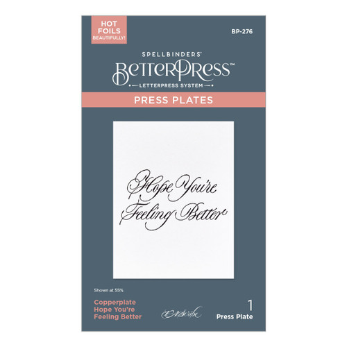Spellbinders BetterPress Plate By Paul Antonio-Hope You're Feeling Better - 5A0032MJ-1H4BL - 810176102596 Spellbinders BetterPress Plate By Paul Antonio-Hope You're Feeling Better - 5A0032MJ-1H4BL - 810176102596