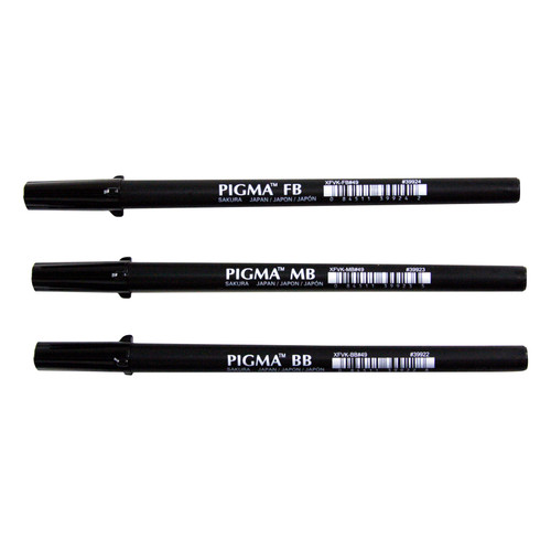 Sakura Pigma Professional Brush Pens 3pc Set (FB,MB,BB)-Black - 5A002Z2N-1H0H1 Sakura Pigma Professional Brush Pens 3pc Set (FB,MB,BB)-Black - 5A002Z2N-1H0H1