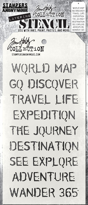 Tim Holtz Layered Stencil 4.125"X8.5"-Travelers - THS-043 - 748252603258