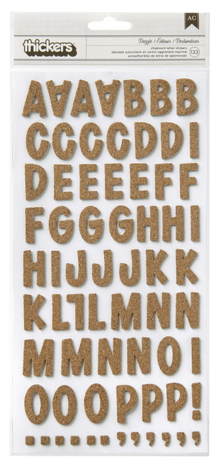 American Crafts Chipboard Alphabet Stickers-Dazzle-Cork, 133/Pkg - 53464 - 718813534642 American Crafts Chipboard Alphabet Stickers-Dazzle-Cork, 133/Pkg - 53464 - 718813534642