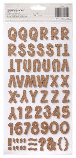 American Crafts Chipboard Alphabet Stickers-Dazzle-Cork, 133/Pkg - 53464 American Crafts Chipboard Alphabet Stickers-Dazzle-Cork, 133/Pkg - 53464