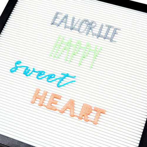 DCWV Letterboard Words 4/Pkg-Love, Glitter - 609096