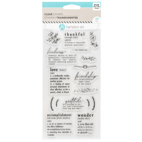 American Crafts Hampton Art Clear Stamps-Sentiment Definitions - 5A002Q89-1GRN6 - 729632220654