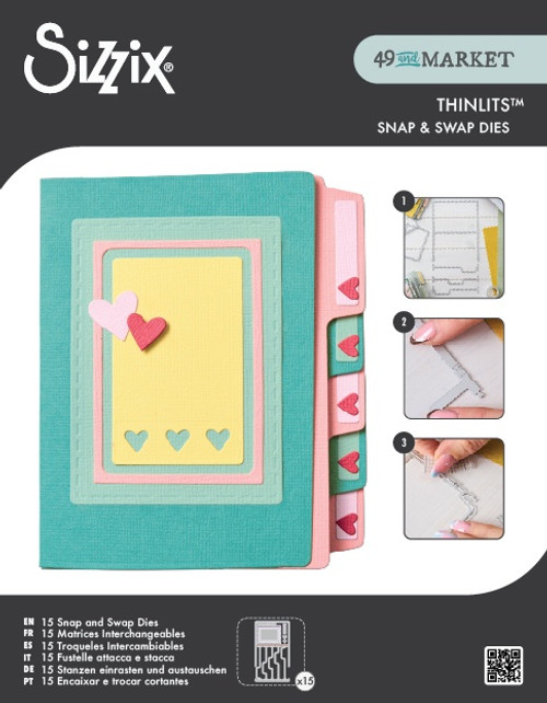 Sizzix Thinlits Set 15/Pkg Snap and Swap by 49 and Market-File Folders - 5A002MWG-1GPBG - 630454292081