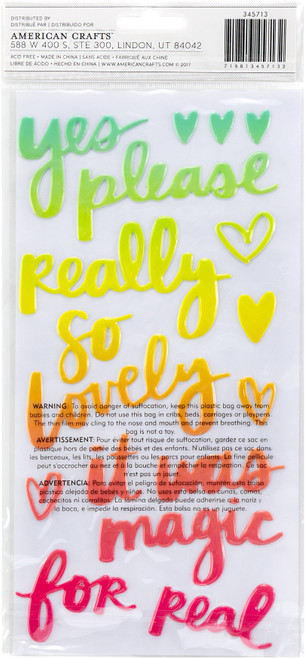 Sunshine & Good Times Thickers Stickers 5.5"X11" 35/Pkg-Let's Dance Phrases/Ombre Puffy - 345713 Sunshine & Good Times Thickers Stickers 5.5"X11" 35/Pkg-Let's Dance Phrases/Ombre Puffy - 345713