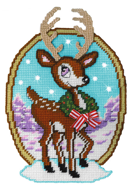Design Works Plastic Canvas Wall Decor Kit-Vintage Deer - 5A0032NC-1H4CB