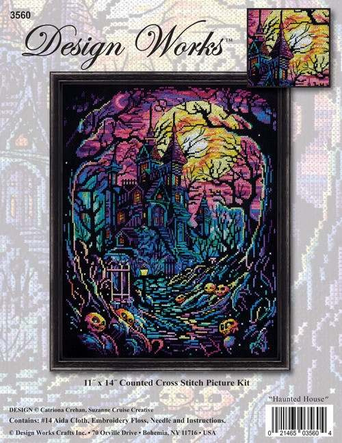 Design Works Counted Cross Stitch Kit 11"X14"-Haunted House - 5A0032PR-1H4F1 - 021465035604