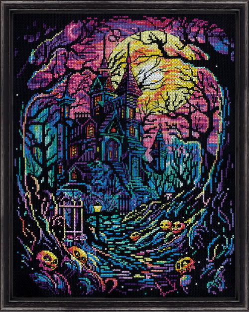 Design Works Counted Cross Stitch Kit 11"X14"-Haunted House - 5A0032PR-1H4F1