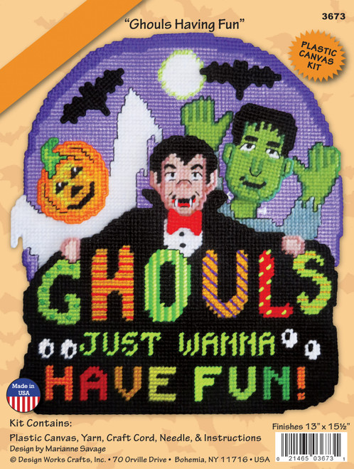 Design Works Plastic Canvas Wall Decor Kit-Ghouls Having Fun - 5A0032PT-1H4F3 - 021465036731