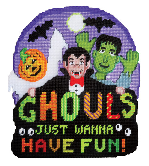 Design Works Plastic Canvas Wall Decor Kit-Ghouls Having Fun - 5A0032PT-1H4F3