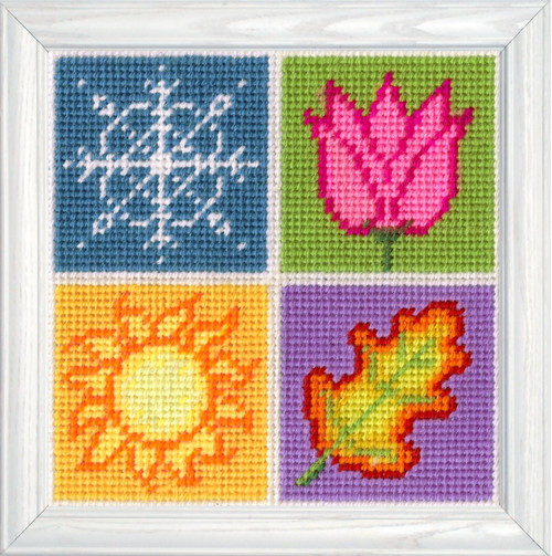 Design Works Needlepoint Kit 5"X5"-Four Seasons - 5A0032QN-1H4FX - 021465026305